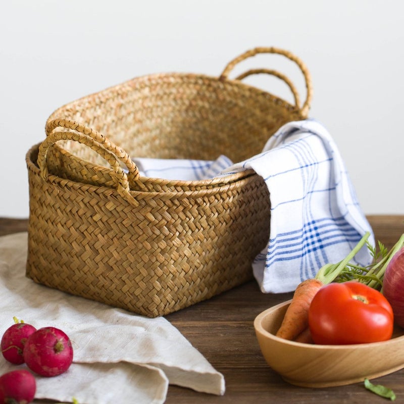 DOKOT Woven Rattan Baskets - Set of 3, Perfect for Kitchen Storage and Organizing Fruits - Image 5